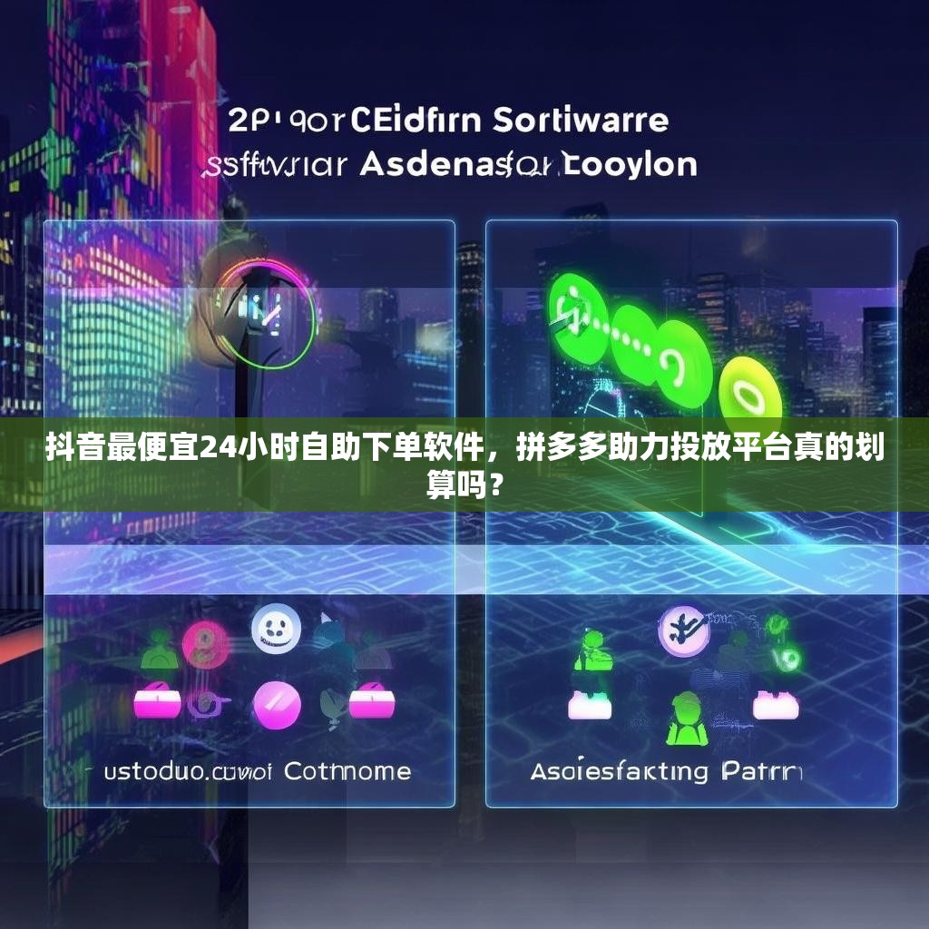 抖音最便宜24小时自助下单软件，拼多多助力投放平台真的划算吗？