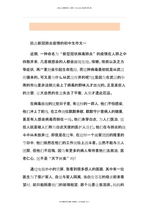 关于疫情的作文：疫情下的社会现象与抗疫努力