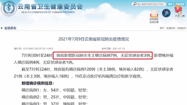 云南每日新增病例分布情况，含确诊及无症状感染者地点