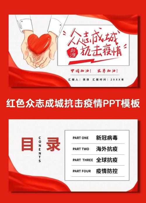 精选14套全球疫情防控阻击战PPT模板，含中国抗疫相关内容