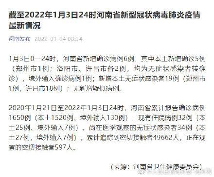 河南新型冠状病毒肺炎疫情最新消息（各时间段新增病例情况）